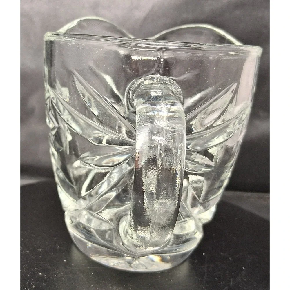 Vintage Anchor Hocking Star of David Pressed Glass Creamer